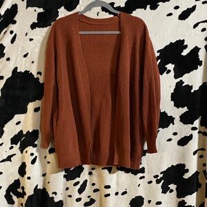 Rust Open-Front Women's Sweater
